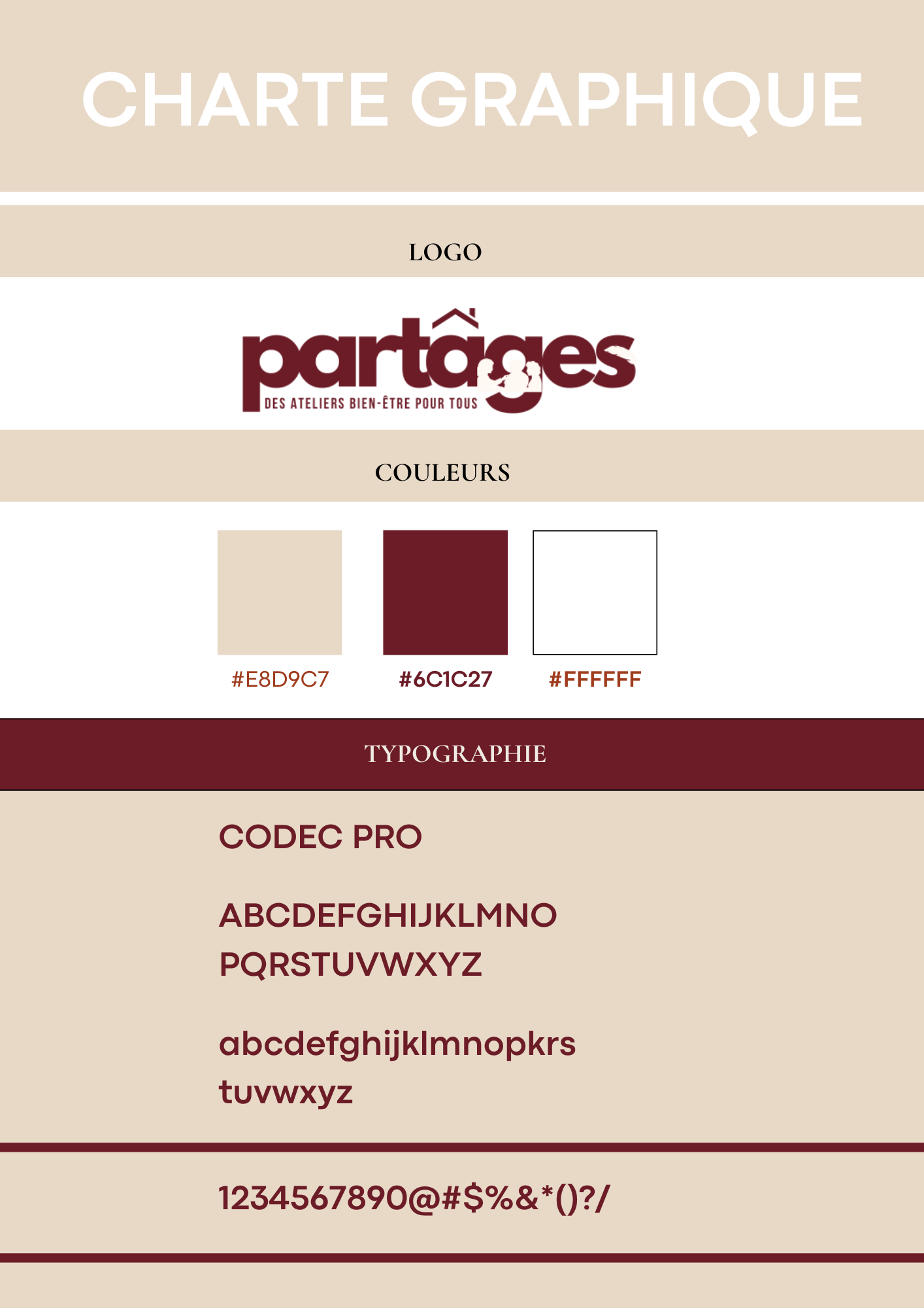 Charte graphique du projet Partages